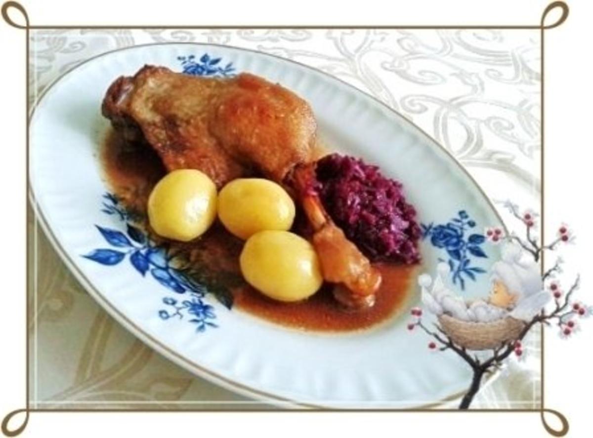 Bilder für ?…alle Jahre wieder…?… Gänsekeulen, Rotkohl und Kartoffeln - Rezept