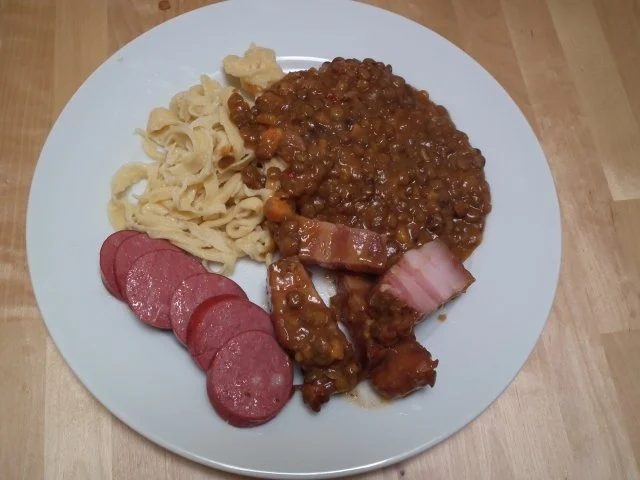 Rezept: Linsen mit Spätzle (scharf) Linsen mit Spätzle (scharf) - Rezept