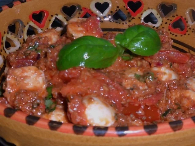 Vorspeisen: Mozzarella mit karamellisierten Ofen-Tomaten und Zitronen-Kapern-Pesto - Rezept - Bild Nr. 11