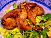 Butter-Wachteln auf bunter Salatplatte - Rezept