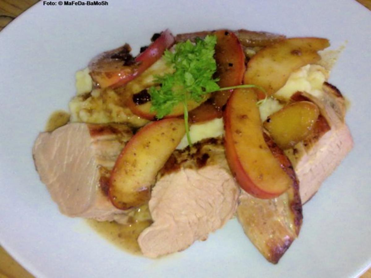 Bilder für Schweinefilet mit Ingwer-Sherry-Äpfeln - Rezept