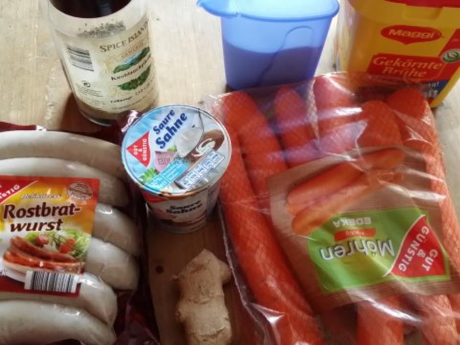 Mörensuppe mit Bratwursteinlage - einfach - 72 kcal/100g