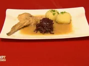 Rezept: Kaninchenkeulen mit Halbseidenen Kaninchenkeulen mit Halbseidenen - Rezept