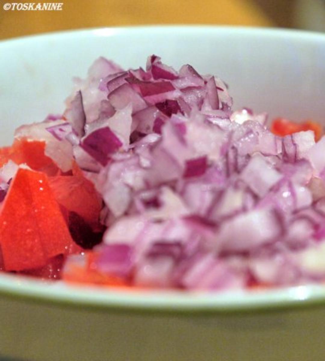 Glasierte Hackbällchen und pikante Kartoffeln mit Tomaten-Salsa - Rezept - Bild Nr. 3