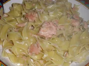 Pappardelle mit Whisky Lachs Sahnesoße - Rezept