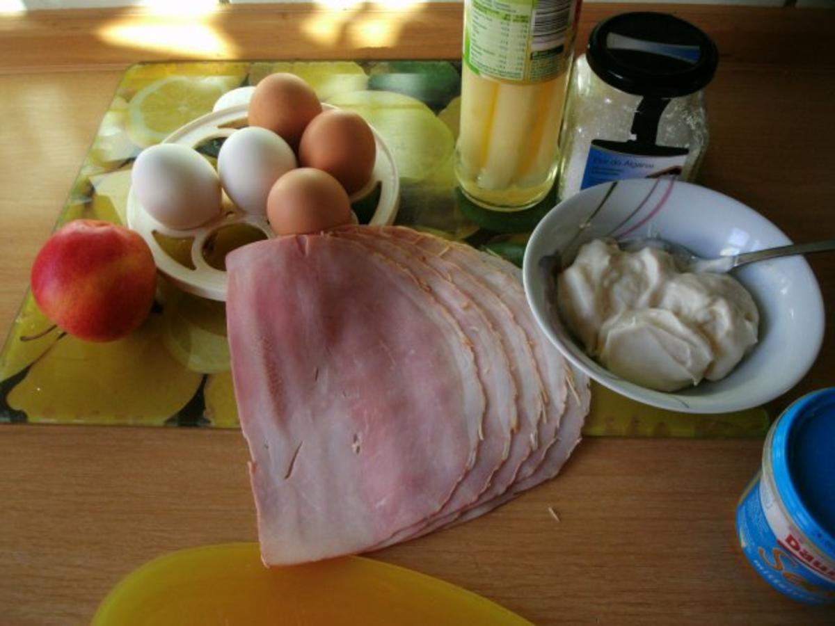 Eiersalat mit Schinken Spargel und Apfel - Rezept - Bild Nr. 2