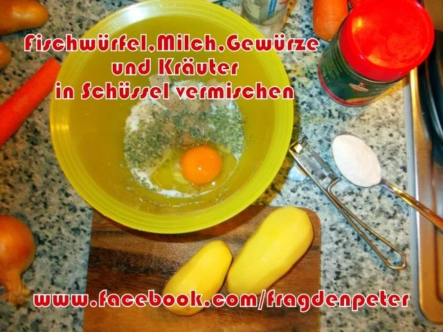 Rezept: Seelachs-Kartoffelpuffer mit Knoblauch Dip Bild Nr. 3 Seelachs-Kartoffelpuffer mit Knoblauch Dip - Rezept - Bild Nr. 3