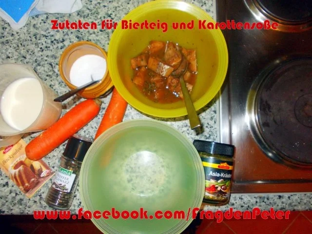 Rezept: Säuerliche Seelachs-Stücke in Bierteig mit Karotten-Soße Bild Nr. 4 Säuerliche Seelachs-Stücke in Bierteig mit Karotten-Soße - Rezept - Bild Nr. 4