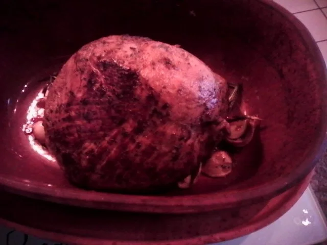 Schinkenbraten - Schweinebraten mit Kartoffelbaumkuchen und Rosenkohl/Speck-Gemüse - Rezept - Bild Nr. 3