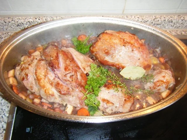 Kalbshaxe mit Selleriestampf - Rezept - Bild Nr. 3