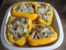 Vegan : vegane Hack - Reis - Mischung gefüllt in Paprikahälften - Rezept