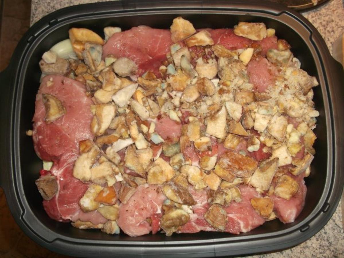 Schnitzelpfanne mit Waldpilzen - einfach - von bommelsan