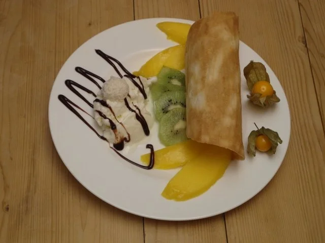 Rezept: Süße Taccos mit Frozen Joghurt Süße Taccos mit Frozen Joghurt - Rezept