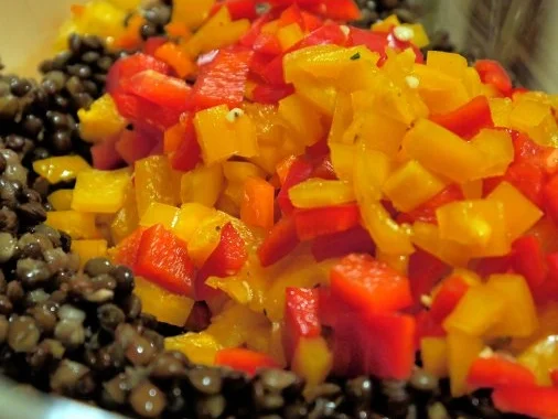 Rezept: Winterlich-fruchtiger Linsensalat mit Fetapäckchen Bild Nr. 6 Winterlich-fruchtiger Linsensalat mit Fetapäckchen - Rezept - Bild Nr. 6