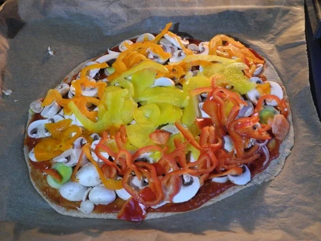 Vegan : Eine Gemüsepizza - Rezept - Bild Nr. 3