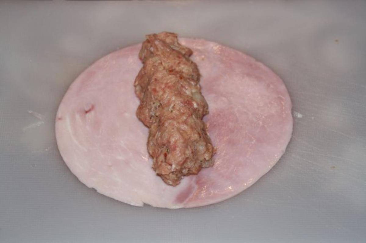 Schinkenröllchen mit Hackfleisch in Chili - Sahne Soße - Rezept - Bild Nr. 4
