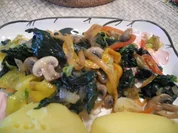 Vegan : Gemüse - Pfanne mit Pellkartoffeln - Rezept