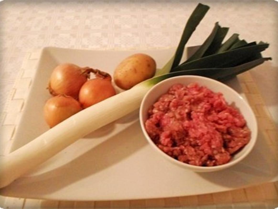 Käse-Lauch-Hack Suppe mit Ricotta-Petersilie Klößchen ※ - Rezept ...