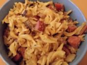 Gebratene Nudeln mit Cabanossi - Rezept