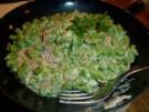 Vegetarisch : Spinatspätzle in Zwiebel - Sahne - Soße - Rezept