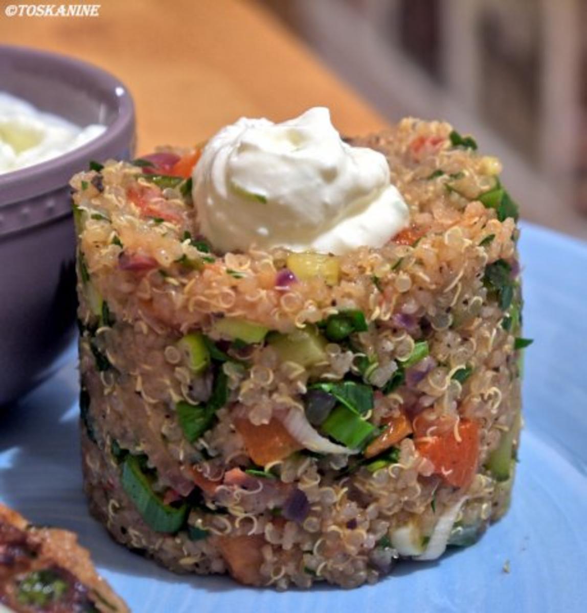 Bunter Quinoa mit Bouletten und Knoblauch-Limetten-Dip - Rezept Durch
toskanine