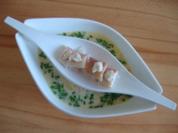 Sauerkrautrahmsüppchen mit geräucherter Forelle - Rezept