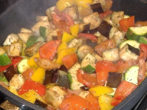 Ibericokotelett mit Rahmratatouille und Serviettenknödel - Rezept - Bild Nr. 4