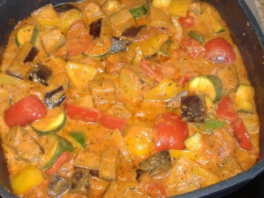 Ibericokotelett mit Rahmratatouille und Serviettenknödel - Rezept - Bild Nr. 5