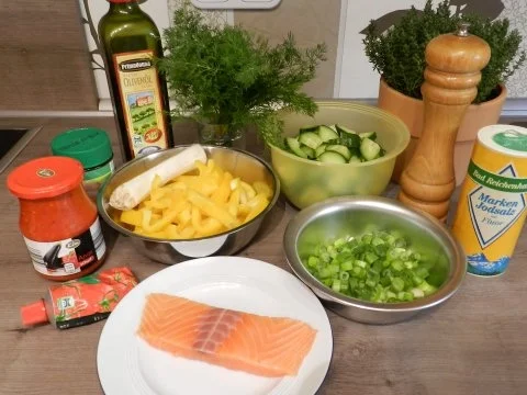 Gemüse-Lachs-Pfanne mit Meerrettich-Soße - Rezept - Bild Nr. 2