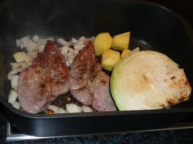 Schweinesteak mit Kraut und Knödl - Rezept - Bild Nr. 4