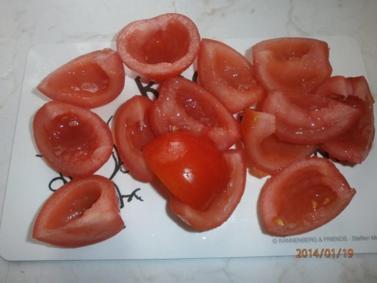 Glasierte Hackbällchen mit Chilikartoffeln und Tomatensalsa - Rezept - Bild Nr. 2