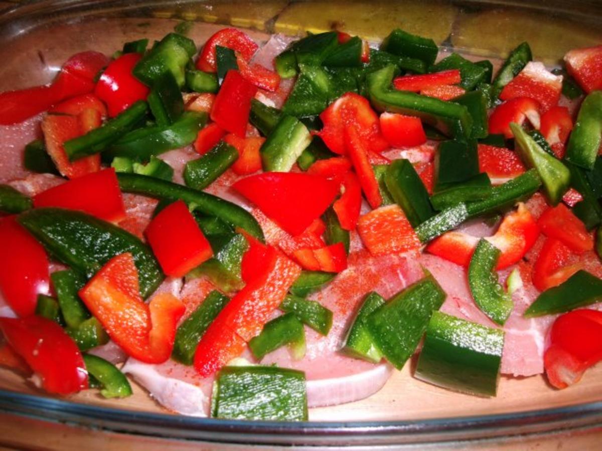 Steak mit Paprika in Tomatensauce überbacken - Rezept - Bild Nr. 5