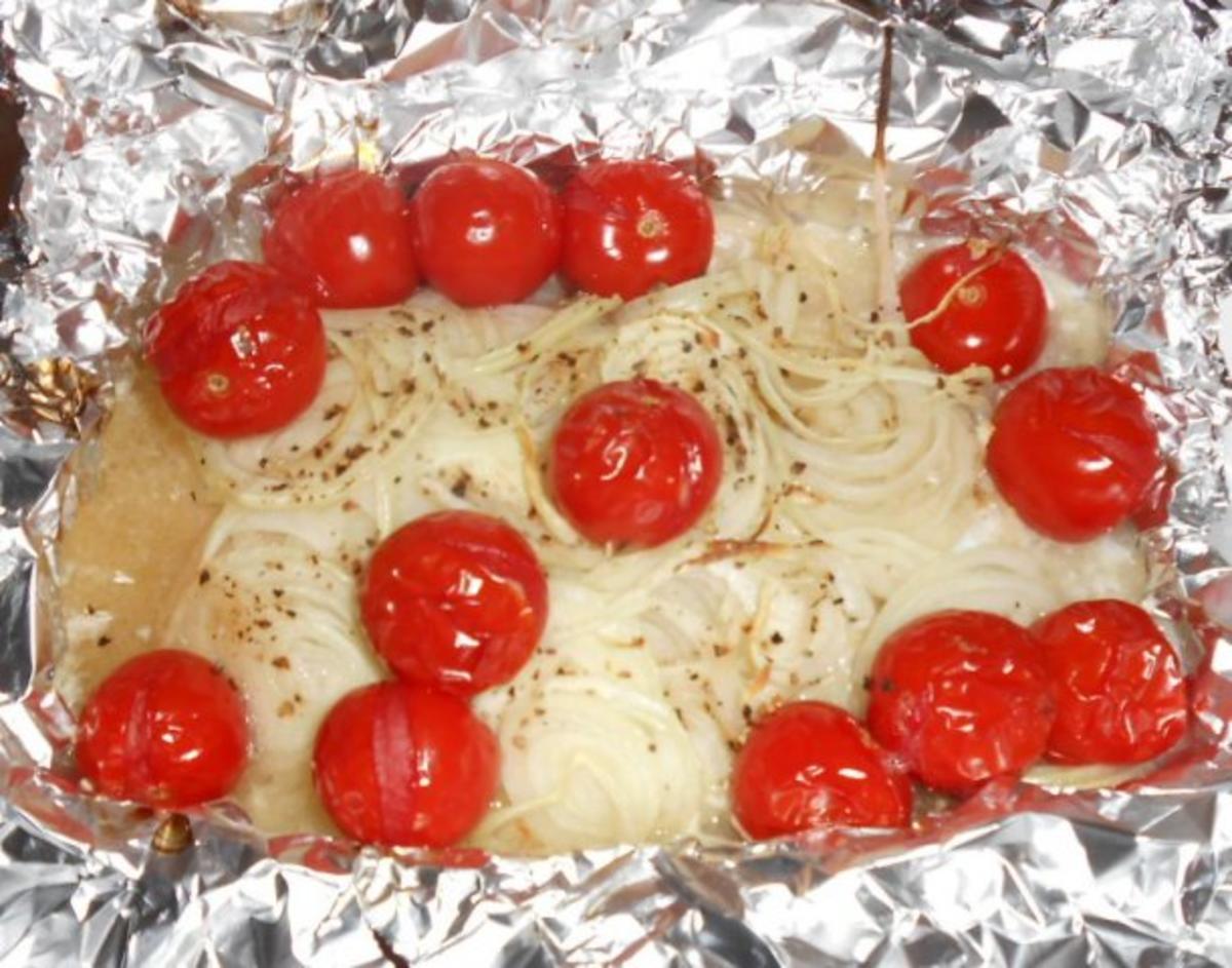 Kabeljaurückenfilet aus dem Ofen mit überbackenem Karotten-Kartoffelgemüse - Rezept - Bild Nr. 5