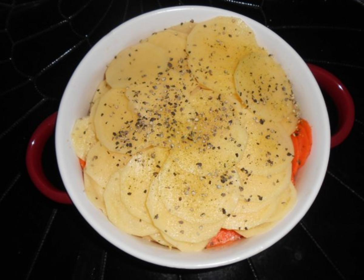 Kabeljaurückenfilet aus dem Ofen mit überbackenem Karotten-Kartoffelgemüse - Rezept - Bild Nr. 7
