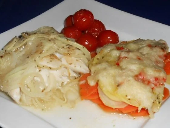 Kabeljaurückenfilet aus dem Ofen mit überbackenem Karotten-Kartoffelgemüse - Rezept - Bild Nr. 11