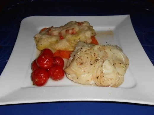 Kabeljaurückenfilet aus dem Ofen mit überbackenem Karotten-Kartoffelgemüse - Rezept - Bild Nr. 13