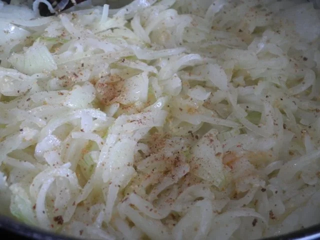 Vegan : Glasierte Zwiebelringe an Gemüsestampf - Rezept - Bild Nr. 6