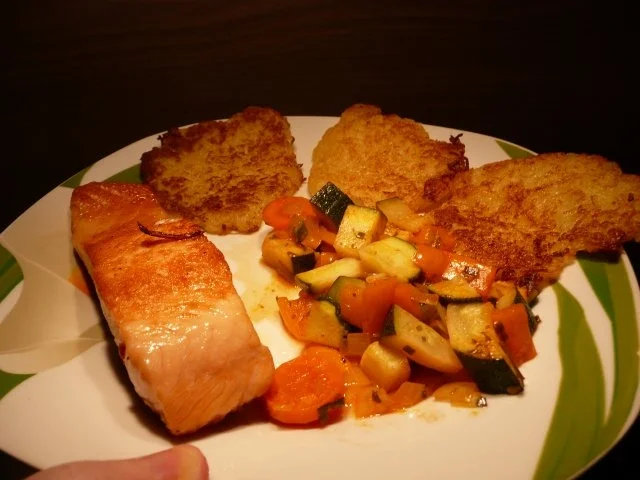 Kartoffelpuffer, Mischgemüse + Lachsfilet - Rezept - Bild Nr. 9