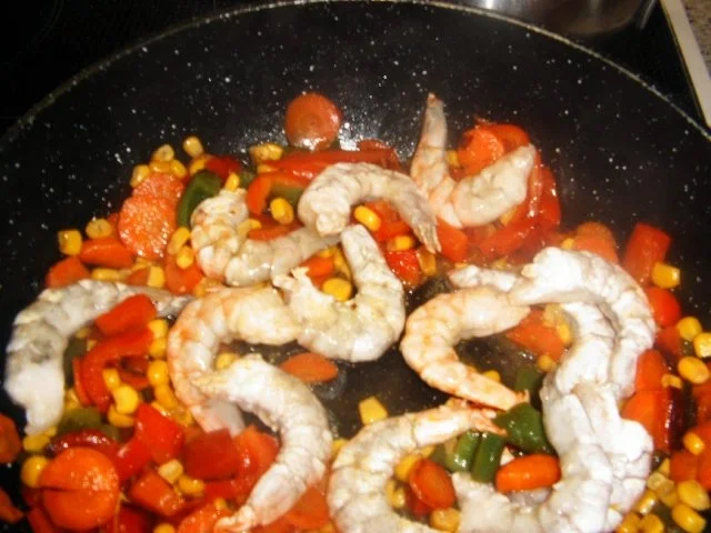 Reispfanne mit Garnelen - Rezept - Bild Nr. 5