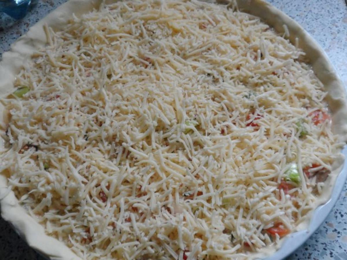 Blätterteig: Bunte Lachs Champignon Tarte - einfach - 74 kcal/100g