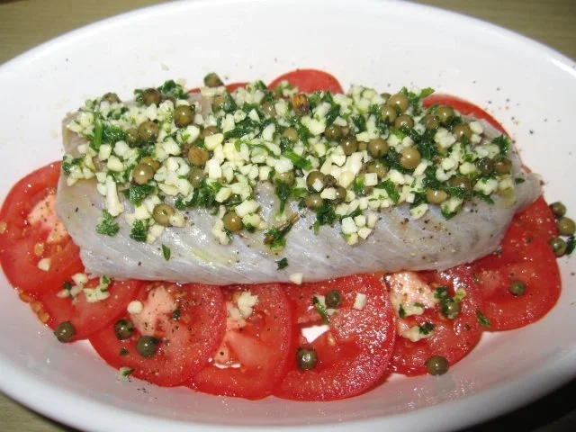 Rezept: Pfeffriges Seelachsfilet auf Tomatenbett Bild Nr. 5 Pfeffriges Seelachsfilet auf Tomatenbett - Rezept - Bild Nr. 5