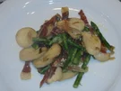 Wildspargel mit Kräuterseitlinge und Iberico-Schinken - Rezept