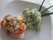 Tomaten Fisch -Auflauf mit Kartoffel -Erbsen -Püree - Rezept