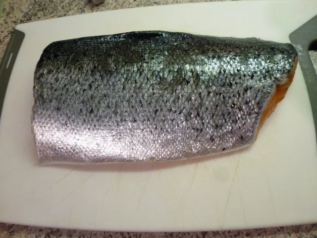 Rezept: Lachs auf einem Knoblauchspaghetti Bett Bild Nr. 3 Lachs auf einem Knoblauchspaghetti Bett - Rezept - Bild Nr. 3