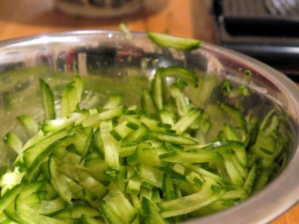 Entenfrikadellen auf Reisnudeln - einfach - 111 kcal/100g