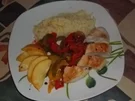 scharfes hähnchen mit chilli - paprika gemüse - Rezept