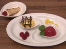 Rezept: "Ying und Yang a la Hofman" - Zwei selbstgemachte Fruchtsorbets (Geschwister Hofmann) "Ying und Yang a la Hofman" - Zwei selbstgemachte Fruchtsorbets (Geschwister Hofmann) - Rezept