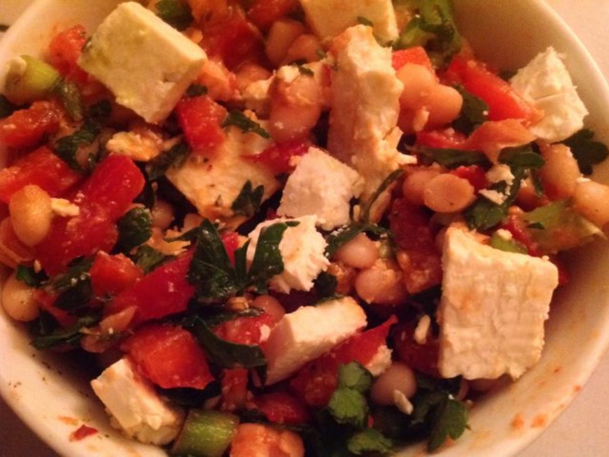 Weißer Bohnensalat - schnell &amp; einfach - 52 kcal/100g