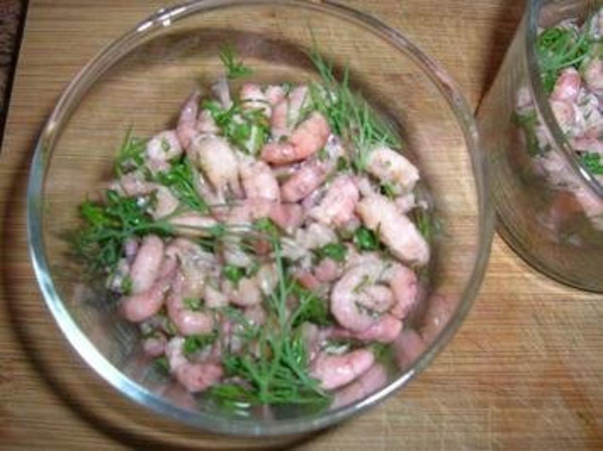 Krabbensülze im Glas, an Senf-Créme fraiche und Bratkartoffeln - Rezept - Bild Nr. 7
