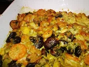 Gebackene Bohnen mit Speck und Gemüse - Rezept